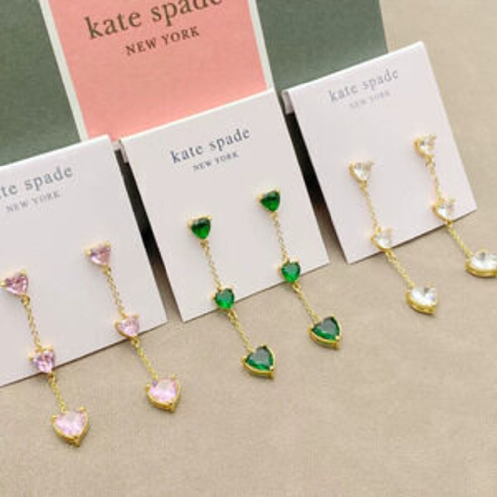 kate spade Heart Zircon Inlaid Metal Earrings